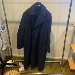 Ermenegildo Zegna Navy Blue Rain Coat with silk blend